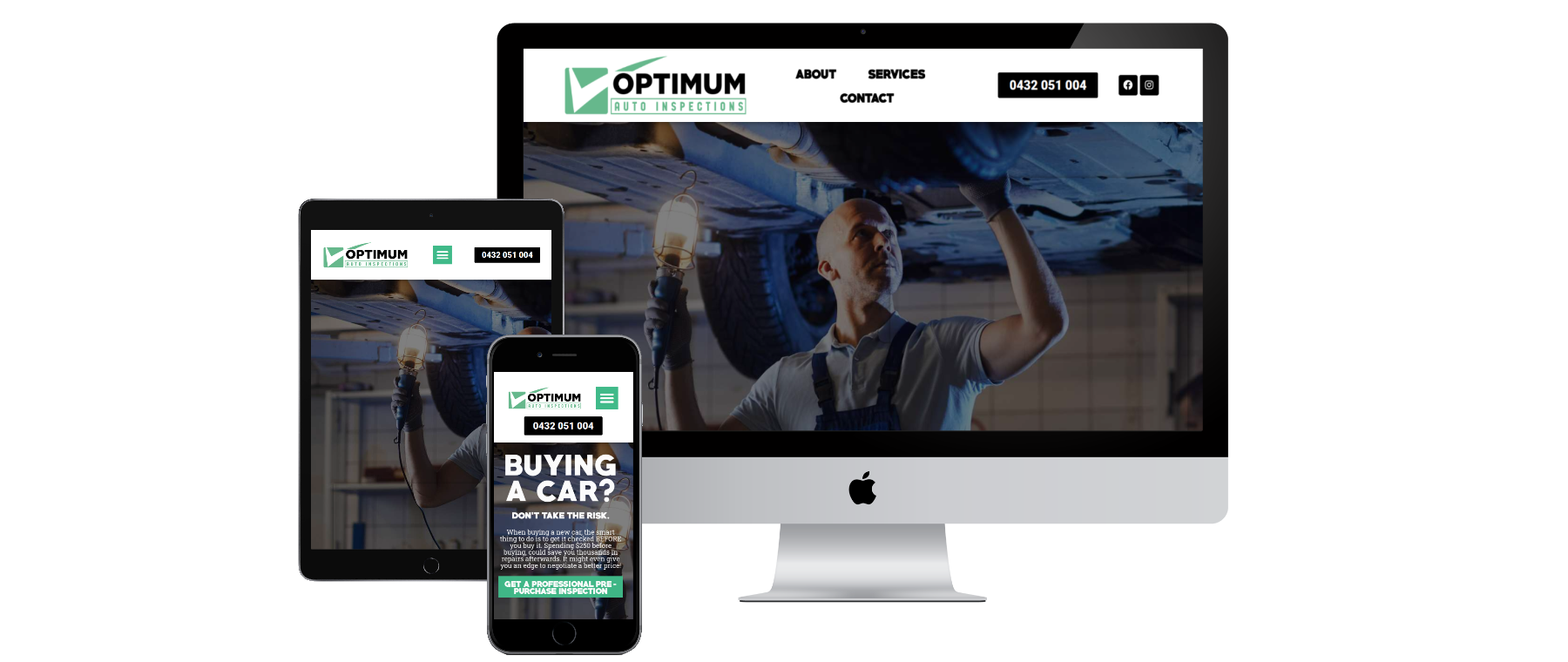 optimum auto inspections website design NSW best
